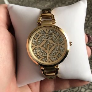 Gold Fossil watch